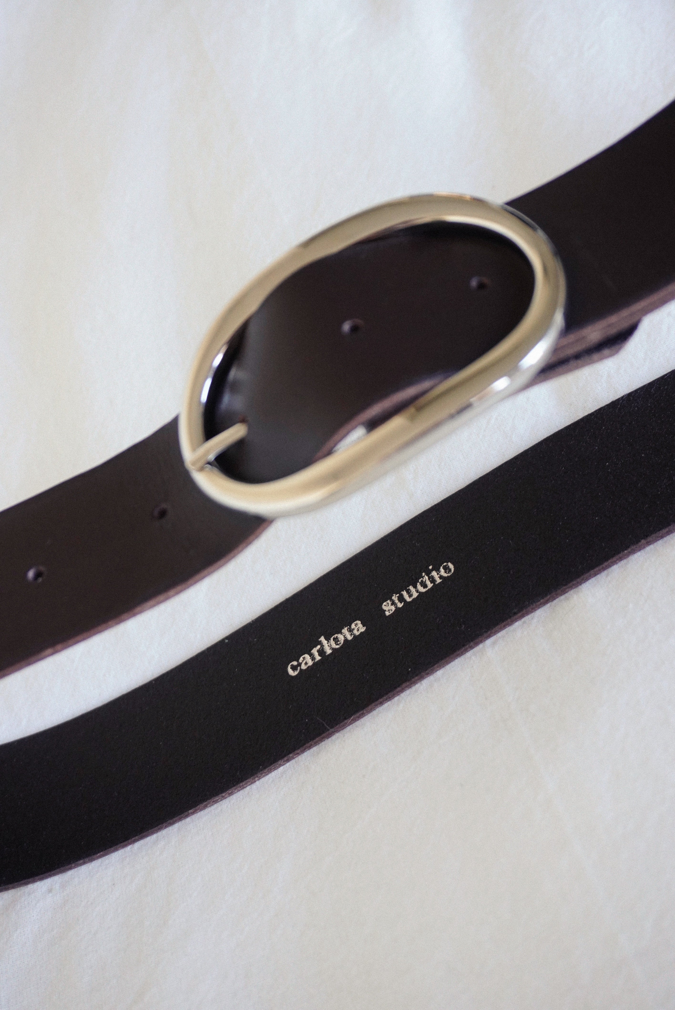 Chocolate leather belt