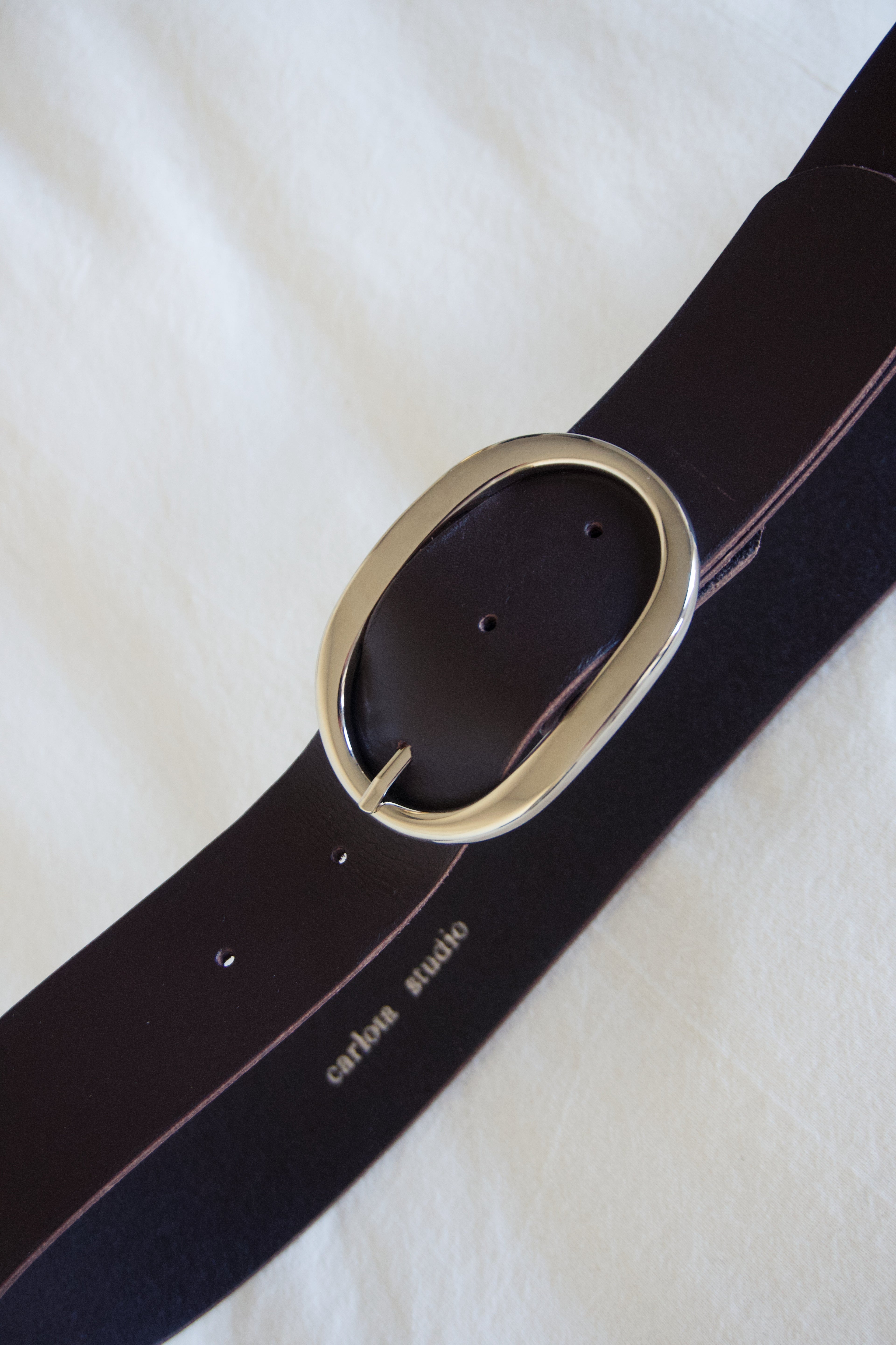 Chocolate leather belt