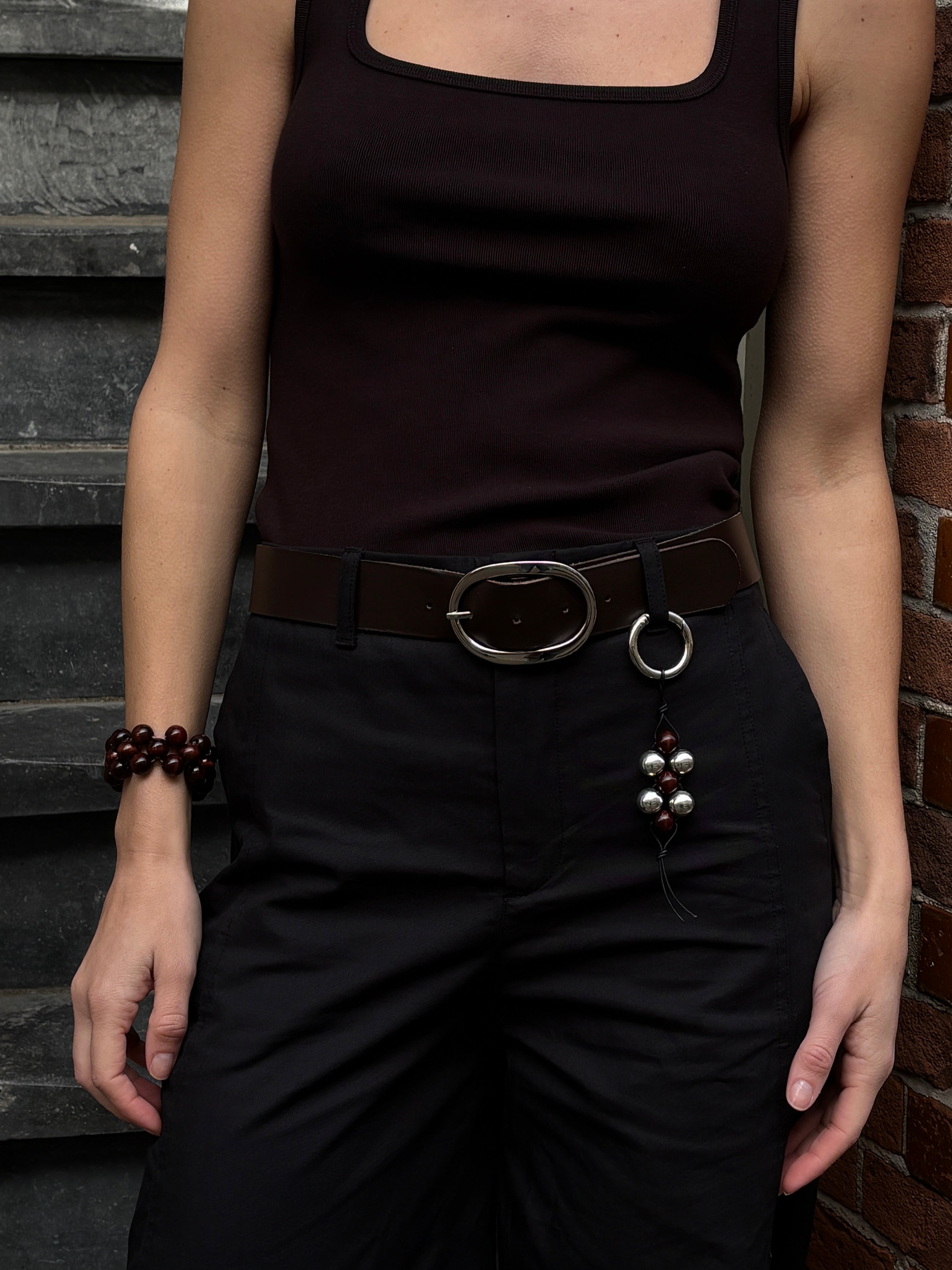 Chocolate leather belt